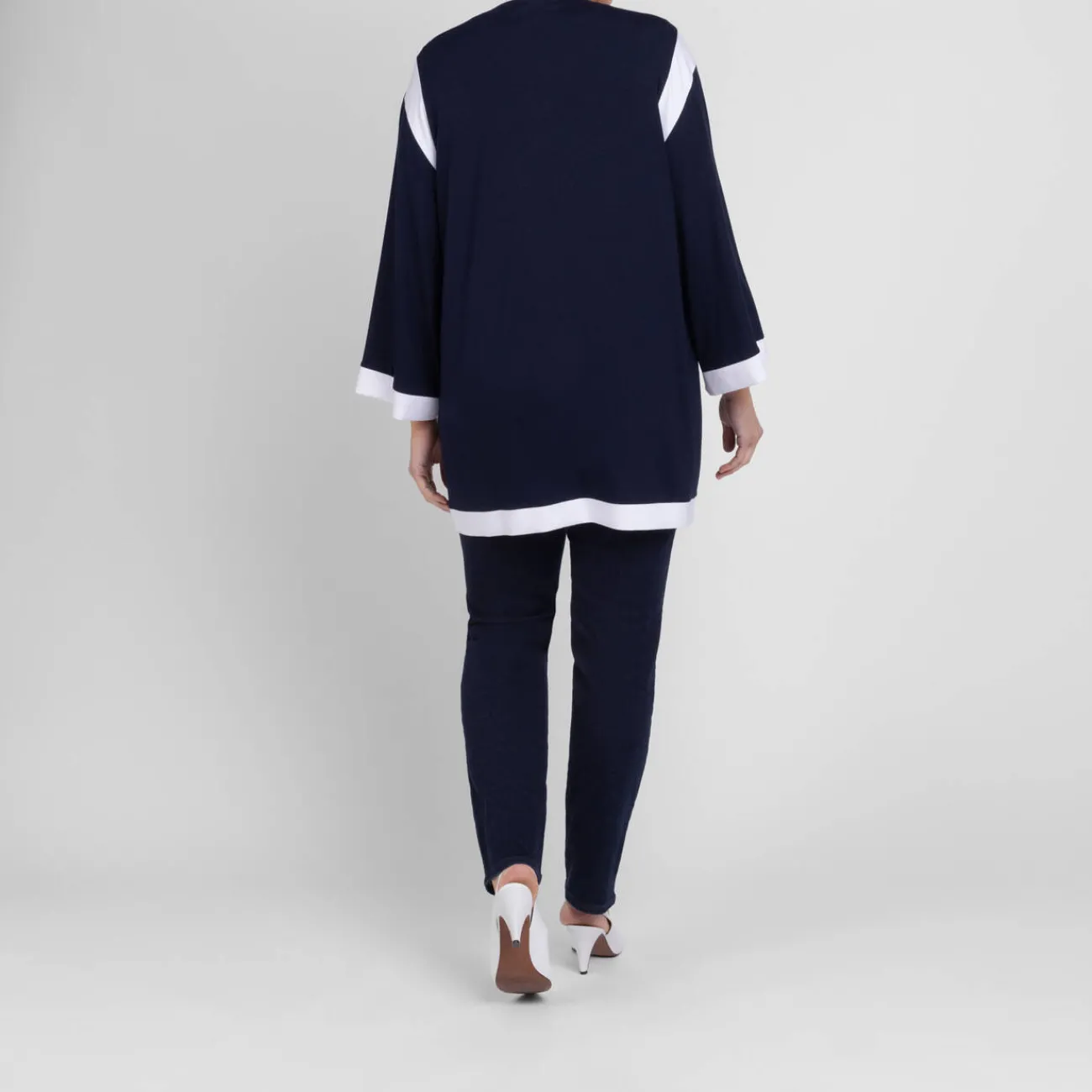Best Yoek Jersey Cardigan Navy White Tipping