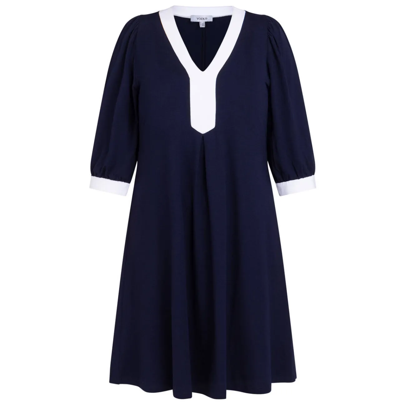 Hot Yoek Jersey Dress Navy White Tipping