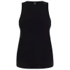 New Yoek Satin Jersey Vest Black