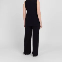 New Yoek Satin Jersey Vest Black