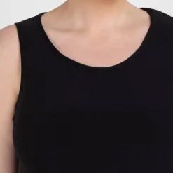 New Yoek Satin Jersey Vest Black