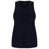 Outlet Yoek Satin Jersey Vest Navy