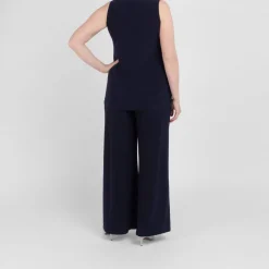Outlet Yoek Satin Jersey Vest Navy