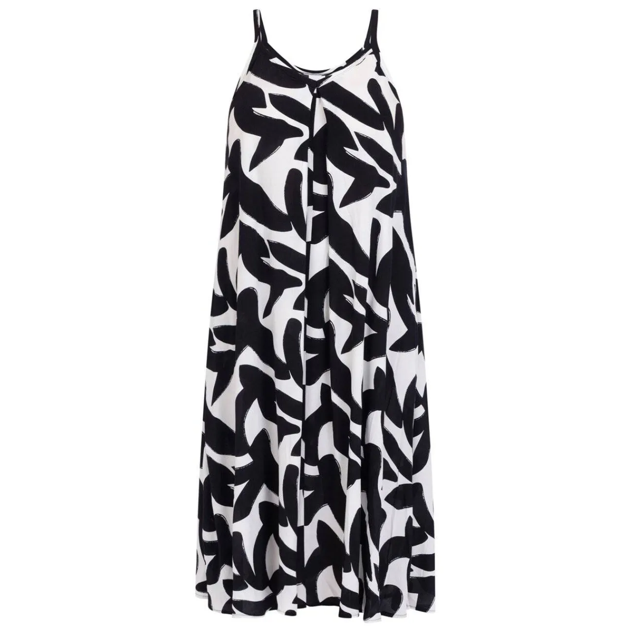 Best Yoek Strap Dress Print Black and White