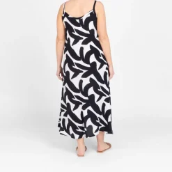 Best Yoek Strap Dress Print Black and White